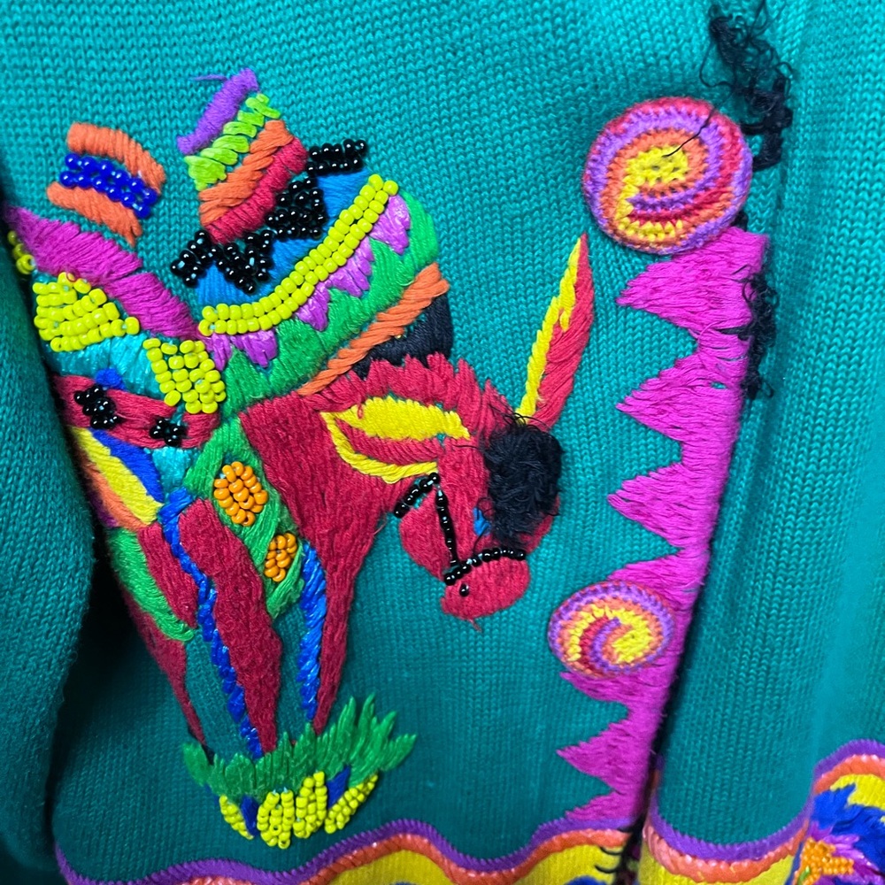 Colorful Embroidered Sweater